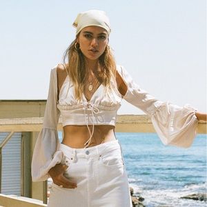 NWT 🤍 SOLD OUT! Sabo Skirt Silky Tai Top